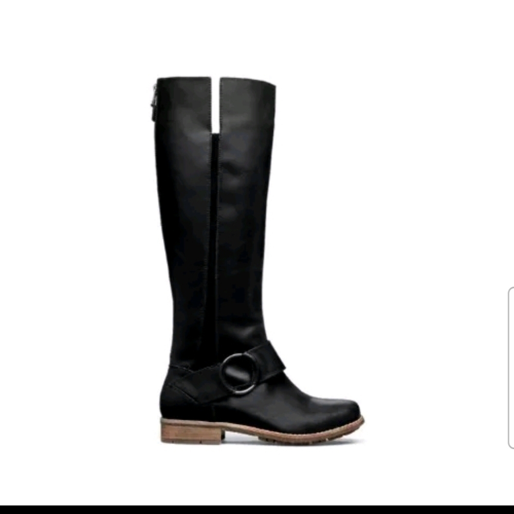 OluKai Womens Black Leather Holo Lio II Tall Boots 7